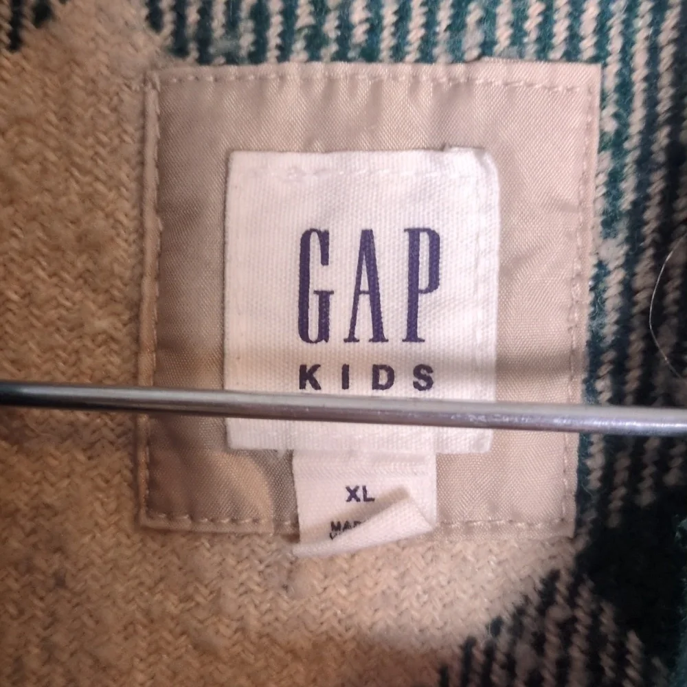 GAP‎ Kids Fleece Plaid Shacket Button Jacket Size XL